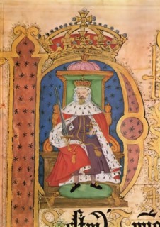 James VI and I (1566-1625), 1623. A portrait taken from the Easter plea roll (K.B. 27/1522). Plea rolls-áare parchment rolls recording details of-álegal-ásuits or actions in a court of law in England....