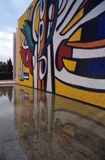 Abstract Mosaic Mural Coposition at the Fernand Léger Museum, Biot, Alpes-Maritimes, Côte d'Azur, France