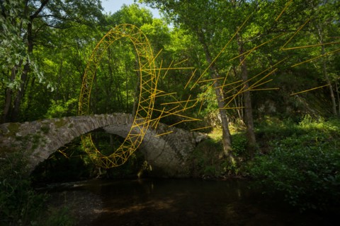 "Ô", a Michel-Marie Bougard's Land Art work of the French visual artist (Auvergne-France). Landart  installation.