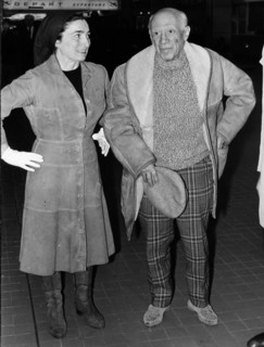 Artist Pablo Picasso and Jacqueline Roque after their secret wedding ceremony