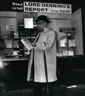 Sep. 09, 1963 - Lord Denning's report published. businessmen read it Lord Denning's report on the security aspects of the profumo affair published by the stationery office at 12.30 am today. photo sho...