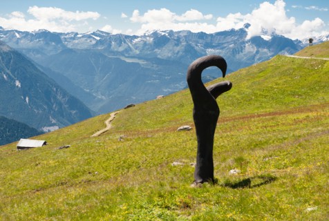 Art Trail  installed by the  3-D Foundation in 2011 at 2,300 metres height  between Ruinettes and La Chaux