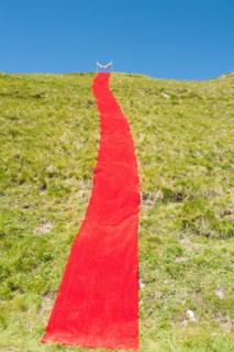 Sculpture on the art trail installed in 2011 at 2,300 m height in the mountains of Verbier, Wallis, Switzerland