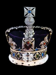 The Imperial State Crown, encrusted with precious stones and made for Queen Victoria's coronation in 1838. From The Island Race, a 20th century book that covers the history of the British Isles from t...