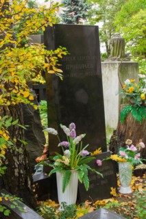 Grave of the Soviet composer Sergei Prokofiev (1891-1953) in Novodevichy Cemetery, Moscow, Russia