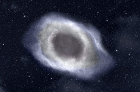 Galaxy with stars in the space