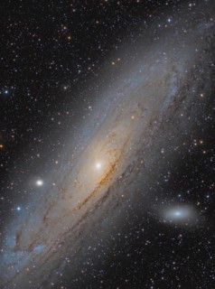 The Great Galaxy in Andromeda, Messier 31 (M31, NGC 224) - a spiral galaxy in the constallation of Andromeda - M32 and M110 are also visible.