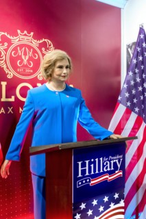 Wax statue of Hillary Clinton at the Krakow Wax Museum - Cracow, Poland.