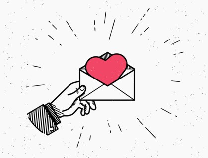 Saint Valentine day vector illustration in retro style with sunburst isolated on white