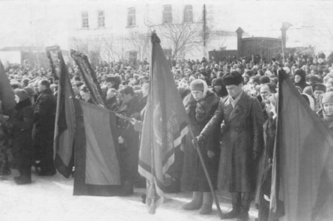 At a mourning rally about the death of Stalin in 1953.