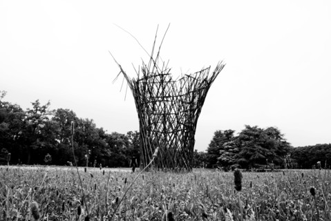 Public Gardens of Monza. Remains of an art installation