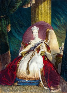 Queen Victoria, coronation portrait, George Baxter c. 1859