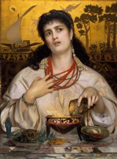 Medea, 1868 Artist: Frederick Sandys, Greek legend describes Medea as a sorceress and the wife of Jason. When he deserted her for another woman, Medea poisoned both her rival (Glauce) and her two chil...