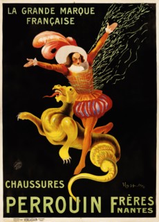 French Poster – Artwork by Leonetto Cappiello. Hi res. Digitally enhanced / improved. Chaussures Perrouin frères, Nantes: La grande marque française.