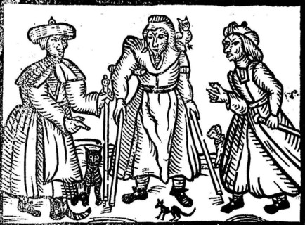 Vintage Witch Trials themed artwork illustration