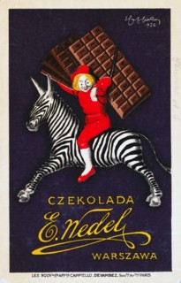 Leonetto Cappiello artwork, 1926, vintage advertisement poster. Czekolada E. Wedel, Warszawa, Poland.