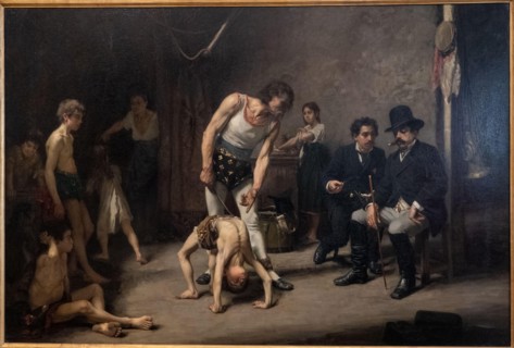 Acrobat Family before the circus manager by Nils Forberg, 1878