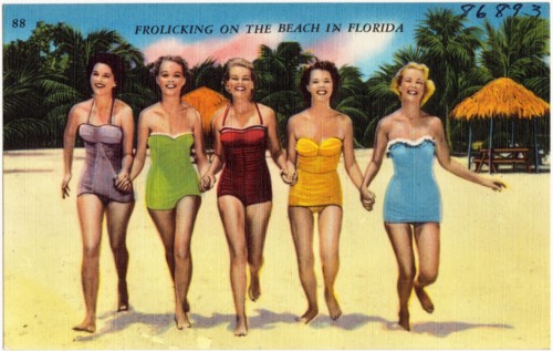 Frolicking on the beach in Florida , Tichnor Brothers Collection, postcards of the United States