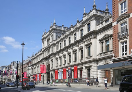 Burlington House, Piccadilly, London, UK. Home to the The Royal Academy of Arts. Main street elevation.