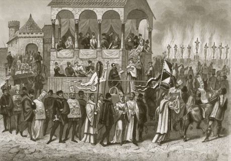 Historical etching of Auto de Fe
