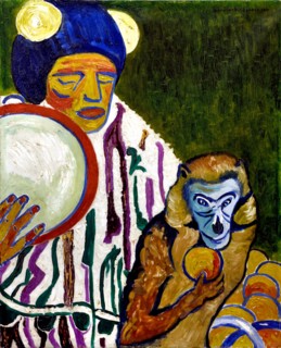 La montreuse de singe - The monkey showman 1911  lexis Mérodack Jeanneau 1873-1919