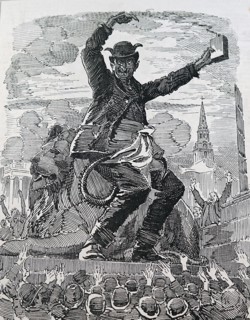 Illustration depicting a devil type figure. Dated 19th Century