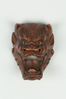 Netsuke of Devil Mask with Wide-Open Mouth, 19th century