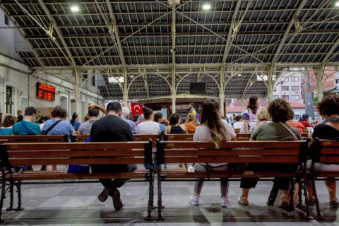 Basmane/Izmir/Turkey- 26/08/2019: Basmane Railway Station is an intercity and regional railway terminal and rapid transit station