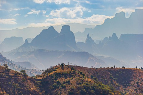 Breathtaking landscape view of the Simien Mountains National Park, Ethiopia