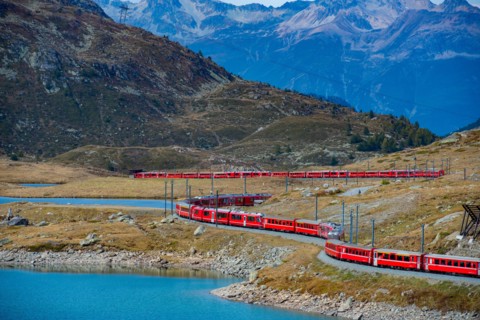 Bernina red train unesco heritage