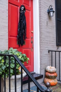 Halloween Decorations, Old Town, Alexandria, Virginia, USA.