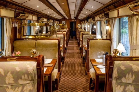 A Luxury Belmond ‘Hiram Bingham’ Train at Aguas Calientes Station, Machupicchu Pueblo, Cusco Region, Peru.