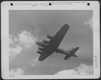 A Boeing B-17 "Flying Fortress" Of The 91St Bomb Group Wings Its Way Towards The Target - An Enemy Installation At Nantes, France On 16 Sept. 1943.