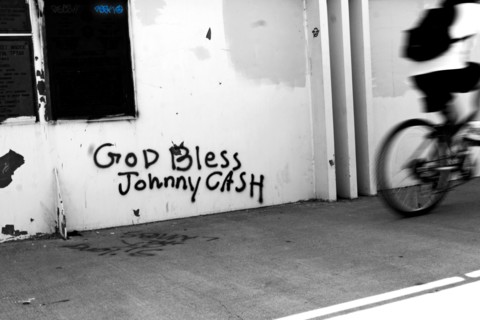 Graffiti tribute to Johnny Cash.  Photo was taken in Austin, Texas.
