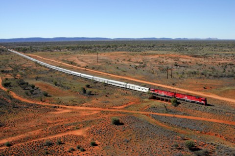 The Ghan is a luxury train that travels through Central Outback Australia