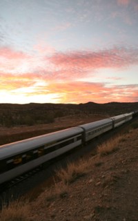 May 08, 2008 - Alice Springs, Northern Territory, Australia - The Ghan is a passenger train operating between Adelaide, Alice Springs, and Darwin on the Adelaide-Darwin railway in Australia. Operated ...