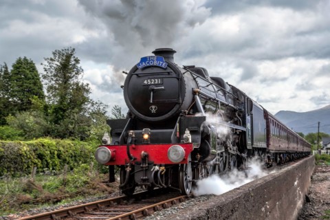 The Jacobite steaming through Corpach