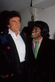 JOHNNY CASH with James Brown.(Credit Image: © Judie Burstein/Globe Photos/ZUMAPRESS.com)
