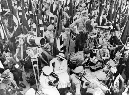 Leni Riefenstahl directing the Nazi Propaganda film Triumph of the Will
