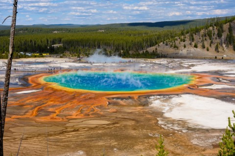 Grand Prismatic Spring, Midway Geyser Basin, Yellowstone National Park, Wyoming, USA