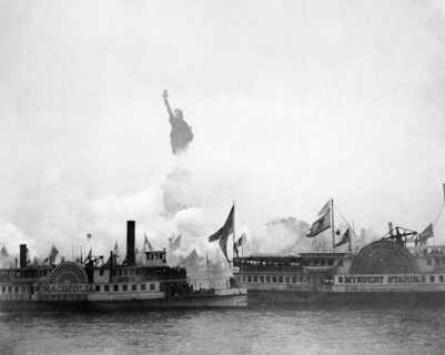 Statue of Liberty, 1886. Inauguration of the The Statue of Liberty on 28th October 1886