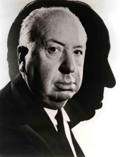 The Master of Suspense - British director Alfred Hitchcock, circa 1955, 1950s, British, Hitchcock, Alfred, Portrait, director, producer, shadow, silhouette, Alfred Hitchcock