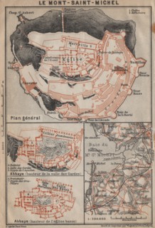 MONT-SAINT-MICHEL. Abbaye Abbey & environs plan. Manche carte, 1909 old map