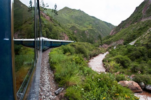 Inca Trail. Peru Luxury train from Cuzco to Machu Picchu. Orient Express. Belmond. Since the route by which the train passes is possible to see some p