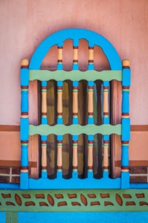 Colorful wooden window