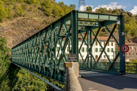 Eiffel bridge of Monistrol d'Allier village. Haute Loire. Auvergne. France