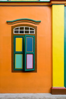 Colorful houses in little India, Singapore