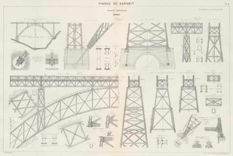 Viaduc de Garabit Planche 4 - Mémoire de G. Eiffel