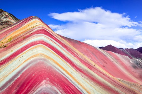 Vinicunca, Peru - Winicunca Rainbow Mountain (5200 m) in Andes, Cordillera de los Andes, Cusco region in South America.