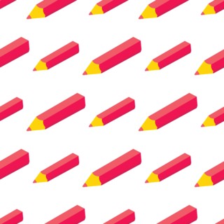 Seamlees pattern with Isometric 3d school supplies  pen. Vector Back to school background with stationery. Office accessories.